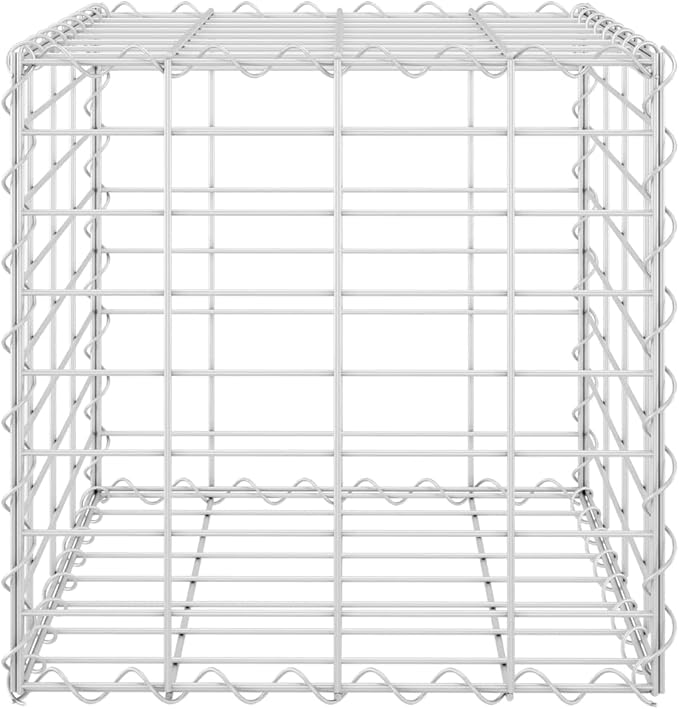 Cube Gabion Raised BedRaised Garden BedOutdoor Heightened Planter BoxIndustrial Rustic PlanterGabion Raised Bedfor FlowerHerbBackyardPatioBalconySteel Wire 15.7x15.7x15.7