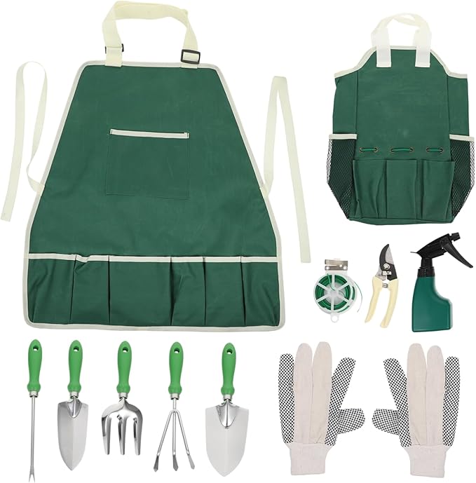Toyvian 11pcs Garden Tool Set Handle Weeding Shovel and Planting Kit for Home Gardening Easy to Carry and Gardening Tools