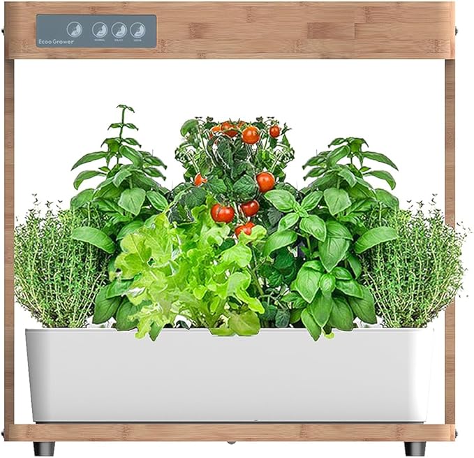 Hydroponic Flower Pot 8-Hole Hydroponic Machine Hydroponic Growing System with Smart Led Grow Light Three Adjustable Time Options and Two Spectrum Formulas 7l Water Tank Timed Water Pump