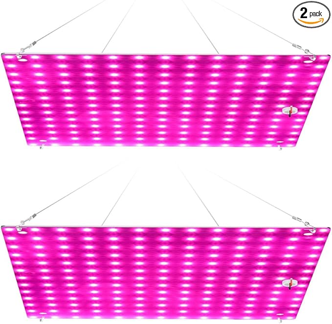 2Pack 150W Indoor Plant Lights AC100-277V Hydroponic Planting Panel Lights UV/IR Greenhouse Tent Seedings Cultivation Lamp 110V Succulent Vegs Potting Flowers Fruits Cactus Moss Filling Lights US Plug