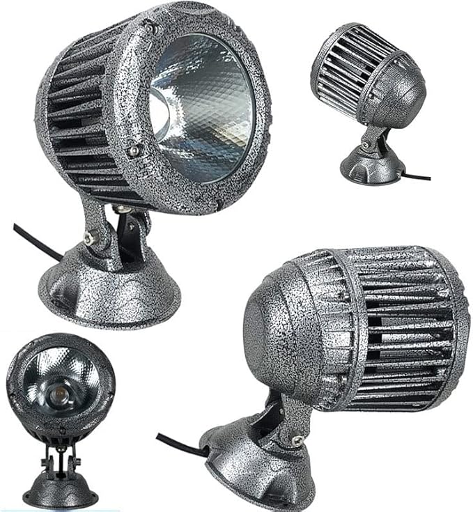 Kiven IP65 Waterproof LED Landscape Up Down Ligh COB Decorative Spotlight with Plug-in Cord and Timer for Indoor Outdoor Park Yard Step Statue Lawn Light (10W Warm White)