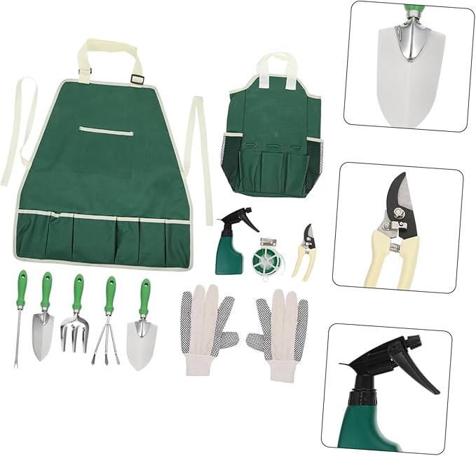 SUPVOX 11pcs Gardening Tool Set Ergonomic Handles for Easy Planting Weeding and Transplanting Garden Accessories for Home and Outdoor Use