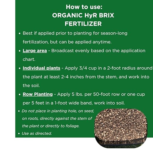HyR BRIX Organic Vegetable Fertilizer 1-1-8 (5 LBS) - The Perfect Slow Release All Purpose Fertilizer Designed to Feed Your Garden Shrubs and Trees All Season Long!