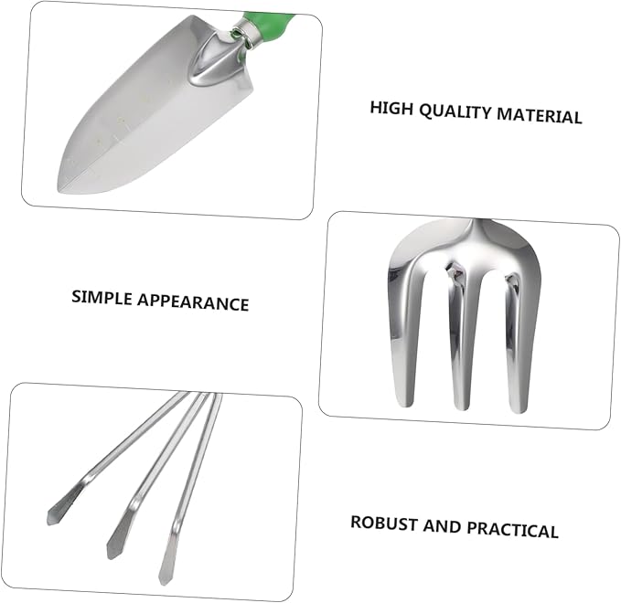 BESPORTBLE 11pcs Garden Tool Set Planting Tools Storage Bag Stainless Steel Plastic for Excavation Weeding