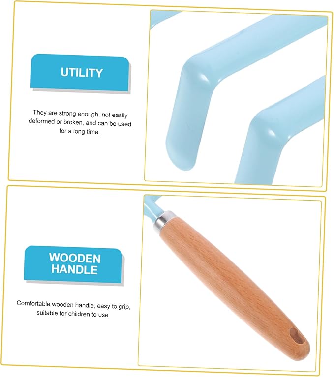 Generic Gardening Tools Set Wooden Handle Small Garden Shovel Rake for Planting Transplanting Weeding Lightweight Tools for Boys Preschool Outdoor Fun Activities