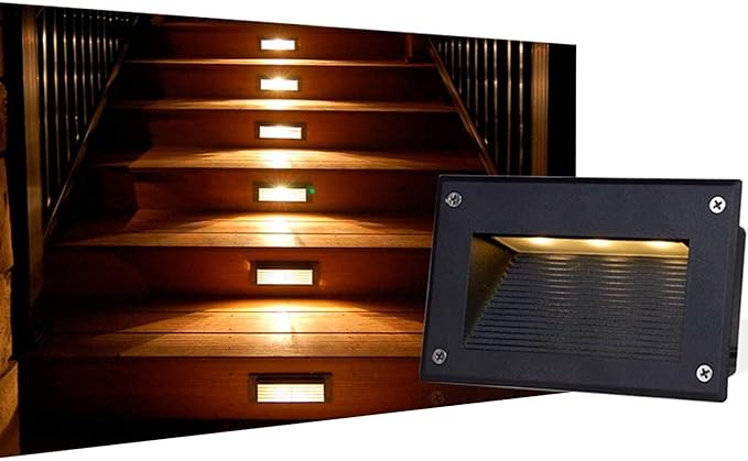 IP66 Waterproof Narrow Beam Spotlight - Landscape Lights LED Step Light Recessed Staircase Wall Light 3W for Staircase Garden Passage Landscape Projection Lighting(Yellow24v)