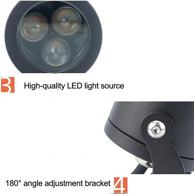 Spotlight - Led Beam Light AC 220V Narrow Beam Floodlight Outdoor Ground LED Landscape Lights 180° Adjustable Bracket Exterior Wall Projector Lights Easy Installation(Warm White10W)