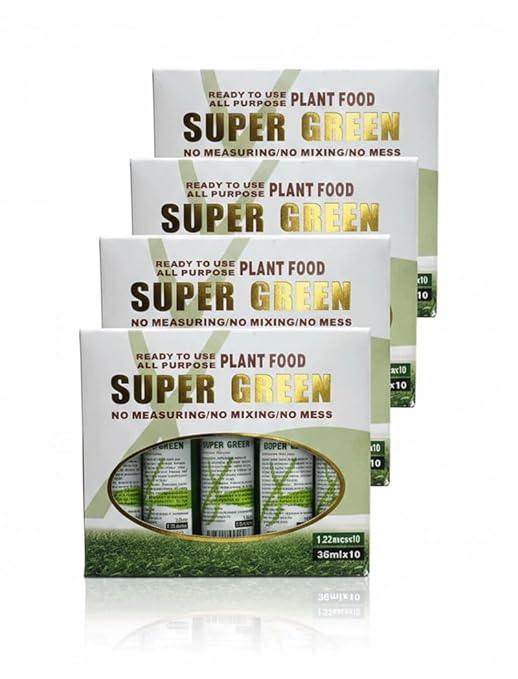 Super Green Lucky Bamboo Fertilizer (40 Bottles/ 4 Case Bulk Pack) – Ready-to-Use All-Purpose Plant Food for Vibrant Growth