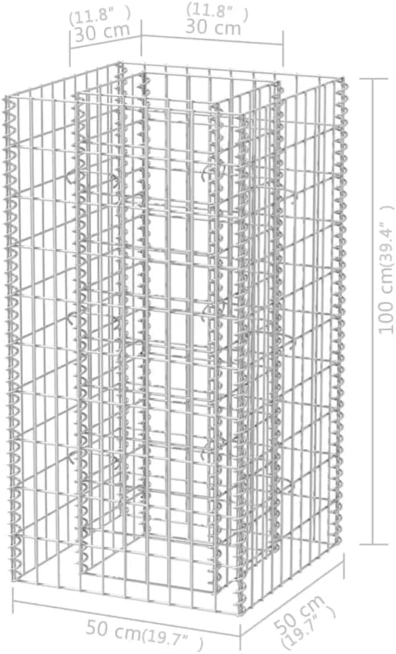 SKM Gabion Raised Bed Steel 50x50x100 cm (Weight-10KG)