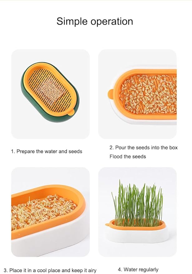 3pcs Indoor Hydroponic Growing Kit and Germination Trays for Catsk Plant Germination Trays