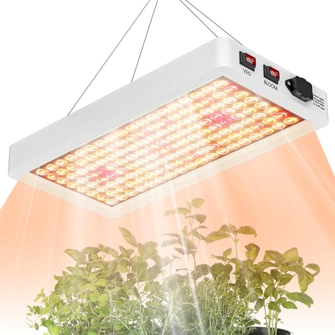 800W LED Plants Grow Light with 110V Energy-Saving Growth Lamp Veg/Bloom Dual Modes 100-277V Universal Voltage US Plug 110V Ideal for Seed GerminationHydroponicsVegetable/Flower Planting