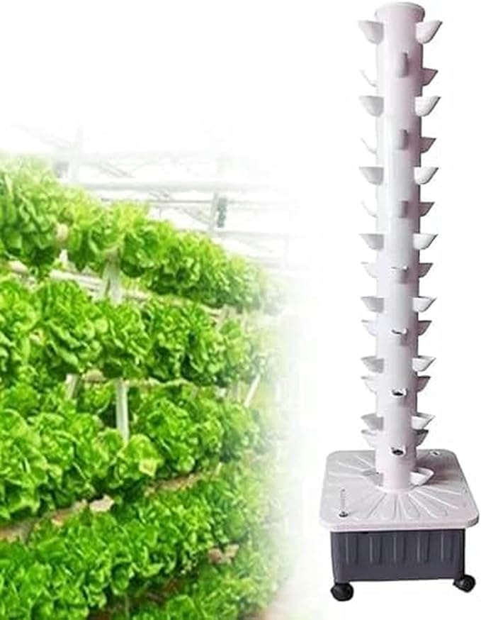 15 Floors 45 Plants Sites Indoor Vertical Gardening Grow Kit Hydroponic Tower Growing Sytem Hydroponics Tower Garden for Indoor Herbs Fruits and Vegetables-*