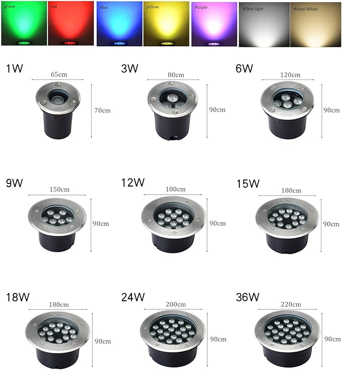 Outdoor Underground Light Recessed Landscape Light 85-110V LED Ground for Garden Yard Driveway Deck Pathway Lights 4 Pack