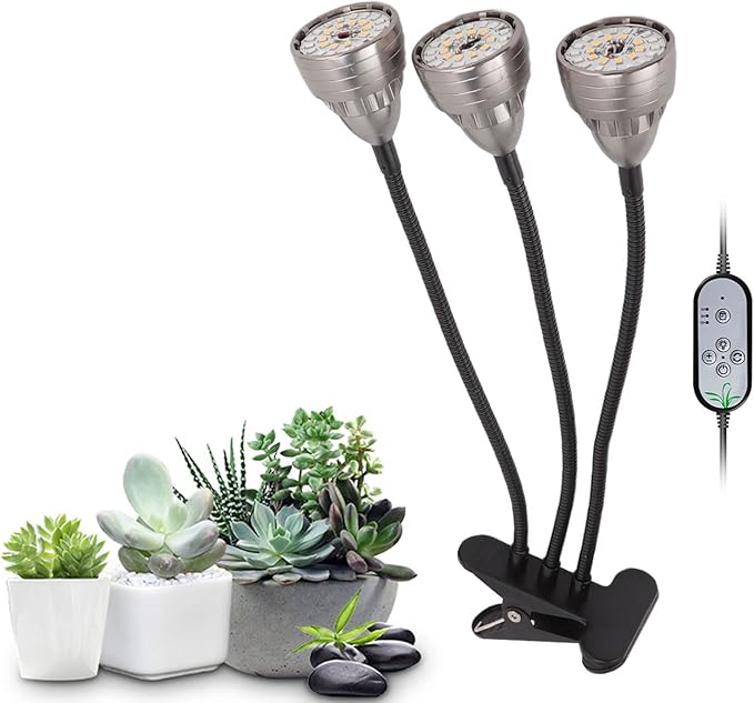 LED Plant Grow Light Full Spectrum 360 Degree Adjustable Clip On USB Powered Indoor Plants Light with 5 Dimming Modes 3 Fill Light Modes for Succulents Aluminum Alloy 78LEDs