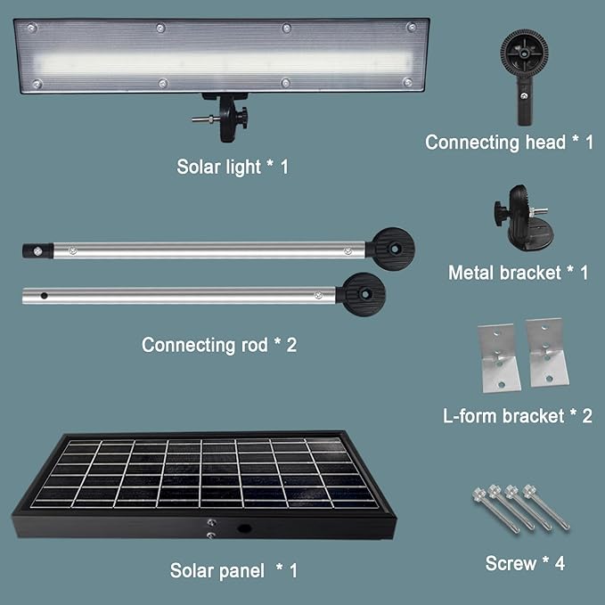 Solar Sign Light Billboard Light Solar Powered 210 LED 1300 LM Lights for Outdoor Signs Waterproof Black