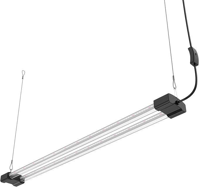 DYMOND BoostGro LED Grow Light Full Spectrum 5000K Daylight + 660nm Red Linkable Indoor Plant Lighting Fixture (3 FT Black)
