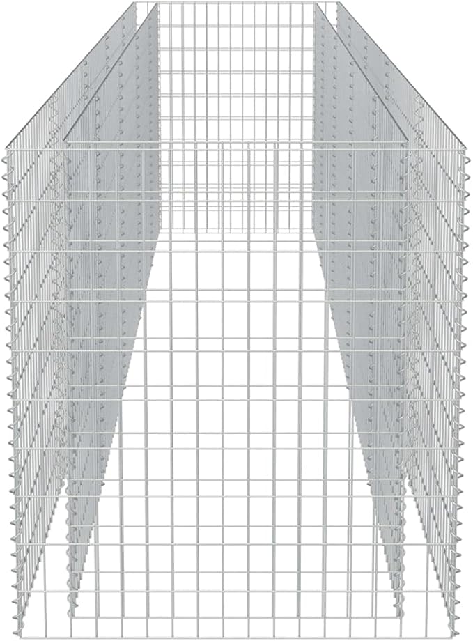 vidaXL - Raised Garden Bed/Flower Bed Gabion Basket - 177.2x35.4x39.4 - Proof Galvanized Steel - High Load Capacity