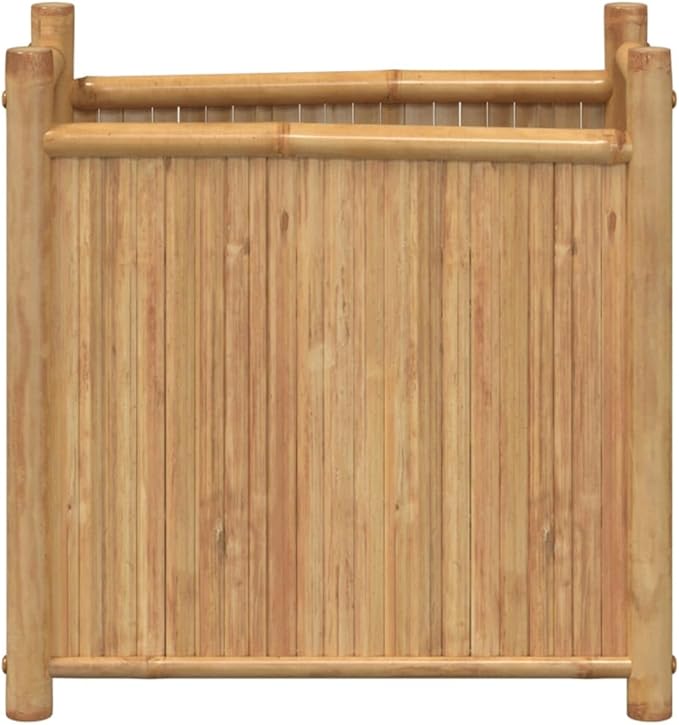 Bamboo Planter for Outdoor Gardening - Large Plant Box Flower Herb &amp Vegetable Growing in Tall Raised Beds 19.7x11.8x19.7