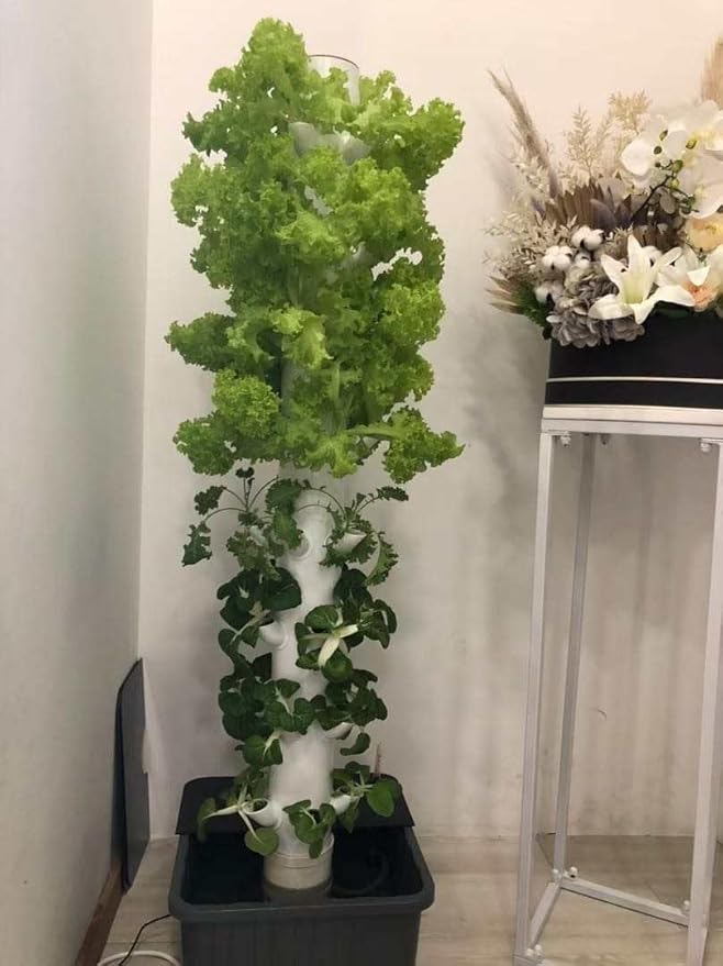 Hydroponic Growing Kits Garden Hydroponics Growing System Indoor Smart Garden Planter Tower Garden hydroponic Growing System 45 Holes Nursery Germination Kit Including Timer and Water Pump
