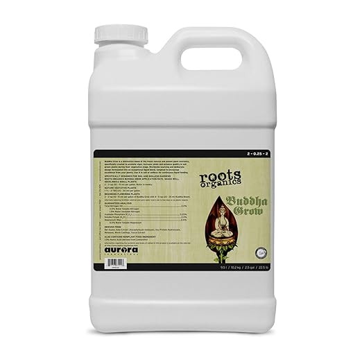 Roots Organics Buddha Grow Liquid Plant Food &amp Base Fertilizer for Vegetative Growth in Soil &amp Soilless Gardens Strong Roots &amp Lush Foliage 2.5 Gal
