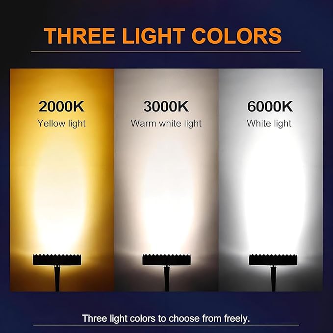 LED Landscape Spotlights Outdoor Palm Tree Lights Low Voltage Landscape Tree Ring Lights IP65 Weatherproof(Yellow LightPack of 7) (White 8)