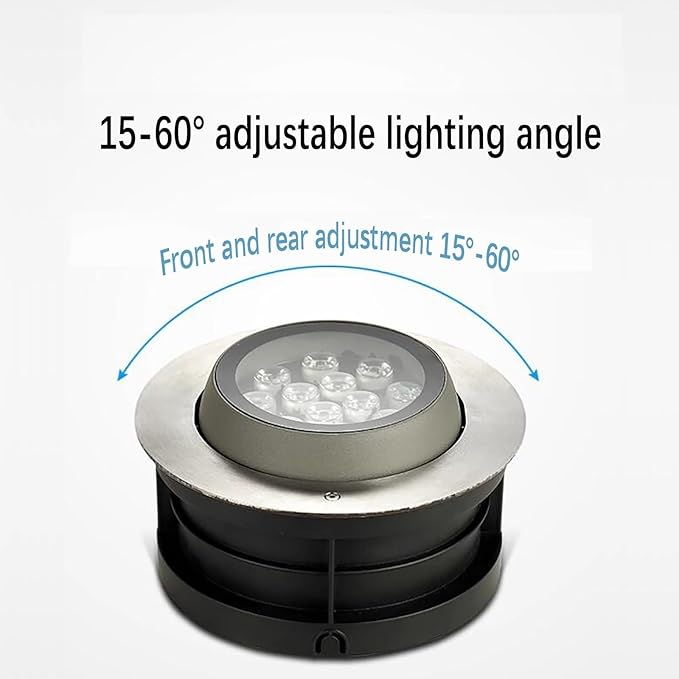 Outdoor Buried Lights - LED Landscape Lights 15-60° Adjustable Design Decorative Lighting Ground Light AC Recessed Spotlight IP67 Waterproof Fully SealedPolarized FloBlue-12W