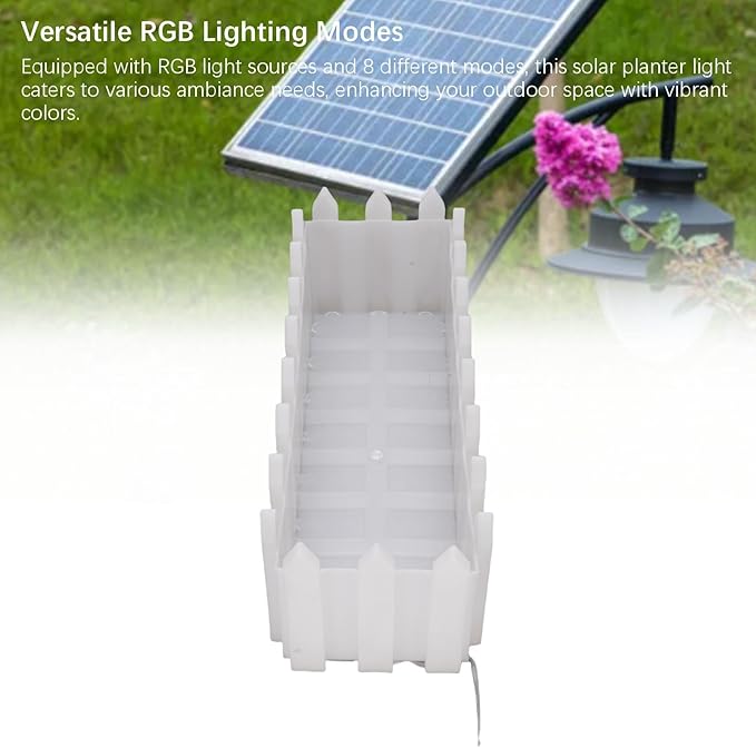 Solar Powered LED Flower Pot Light RGB Planter IP55 Rainproof 800mAh Battery – Auto Dusk - to - Dawn Illumination 8 Vibrant Modes No - Wire Easy Install for Garden Balcony P
