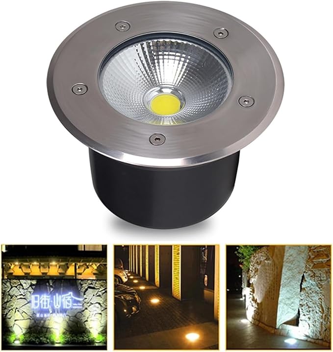 LED Underground Light IP66 Waterproof Decorative Landscape Lights AC85-110V Outdoor Recessed Ground Light for Garden Deck Step Stairs Driveway Spotlight