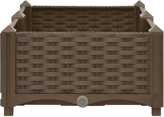 Raised Bed Outdoor planters Garden planters for Growing Vegetables Flowers Herbs and Succulents 31.5x15.7x9.1 Polypropylene