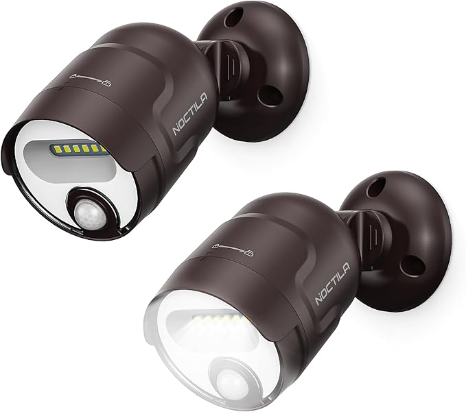 Battery Operated Motion Sensor Light4000mAh Rechargeable Battery Powered Spotlight 600 Lumen Outdoor IP65 Waterproof for PorchYardWallGarden with Dusk to Dawn (Brown-2pcs)
