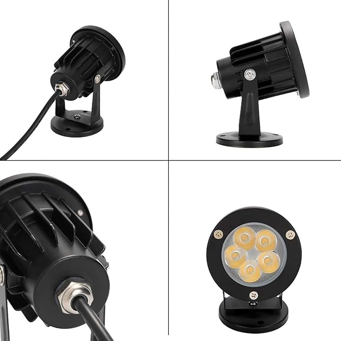LED Beam Spotlight - Rotating Ground Projection Beam 5W Landscape Lighting Source Outdoor Lighting with Base IP65 Waterproof and Adjustable Suitable for GarWarm White 5W