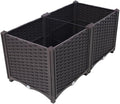 Self-Watering Raised Garden Bed Planter Box for Vegetables Flowers Herbs and Succulents – Deep Eco-Friendly PP Grow Bed (Brown + Polypropylene-1)