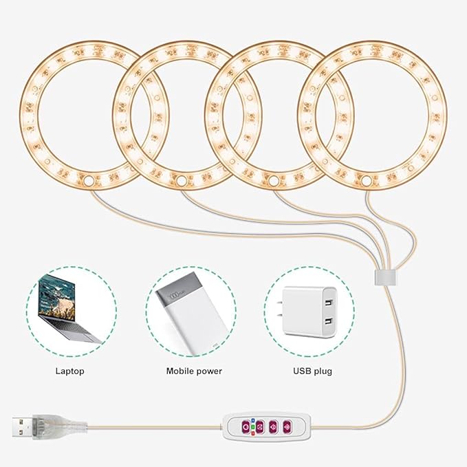Plant Grow Light 20 LED Growing Light Full Spectrum USB Lamp for Indoor Plants Succulents Seed Starting Household Flower Grow Lights (white #70)