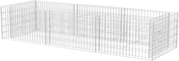 Galvanized Steel Gabion Raised Bed Planter 270x90x50 cm Silver High Stability &amp Load Capacity