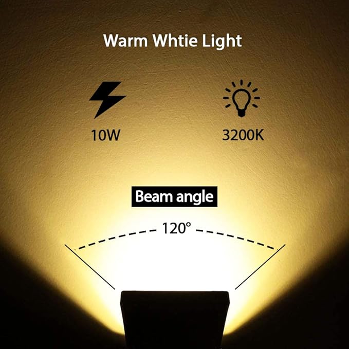 10W Low Voltage LED Landscape Lights Bowfishing Lights Warm White 12V Spotlights for Garden Pathway Yard Lawn Wall Trees Lighting Outdoor Spotlight with Spike Stand(10 Pack)