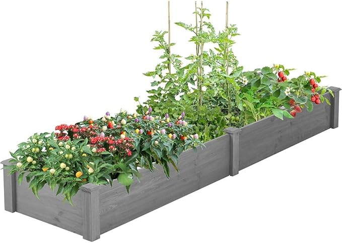 Sturdy Outdoor Raised Garden Bed for Vegetables Flowers and Herbs – Easy Assembly Wooden Planter Box with Solid Construction (96 Raised Garden Bed)