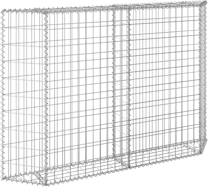 Trapezium Gabion Raised Bed Patio planters Standing Planter Raised Flower Bed Garden beds Outdoor Suitable for Arboretum Orchard Nursery Corridor Galvanized Steel 59.1x7.9x39.4