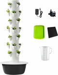 Hydroponic Tower Hydroponics Growing System Vertical Hydroponics Garden Tower Aeroponic Tower with Movable Water Tank for Herbs Fruits and Vegetables-*