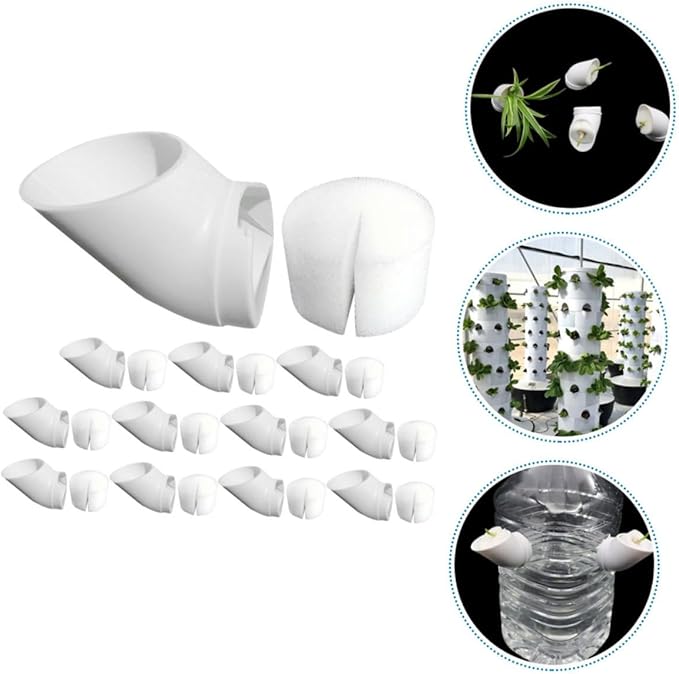 Happyyami Hydroponic Planting Cups Plant Containers Mesh for Hydroponics Growing Tower Cup