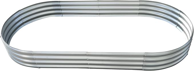 8x4x1FT Metal Raised Garden Beds Galvanized Raised Garden Bed Box Planter for Vegetables Flowers Herb Succulent Silver