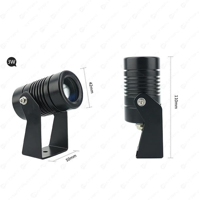 2PCS Outdoor Spot Lights - Rotation Spotlight Spotlight Led Beam Light IP67 Waterproof Narrow Beam Spot Light Outdoor Building Remote Illumination Exterior Wall Projector Lights(Red3W(DC24V))