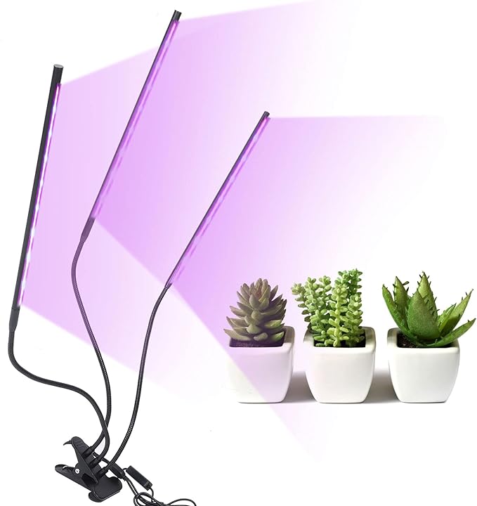 LED Grow Light 3 Head Plant Lamp 30W Full with 3/9 / 12H Timer &amp Five - Level Dimming – Optimal Indoor Plant Light for Succulent Growth &amp Flowering