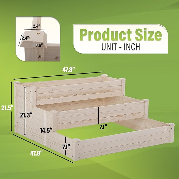 Premium Wooden Garden Bed Raised Planter Box Outdoor Patio Gardening Planter Garden Box