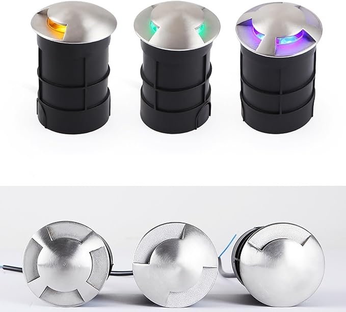 Outdoor Landscape Lamp - LED Buried Lights Recessed LED Spotlight One/Two/Four Side Decorate Lighting Wall Light IP67 Waterproof Garden Decoration Ground Light1w-Warm White-62MM-A