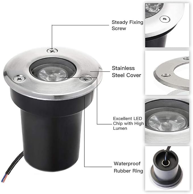 Wall Sconces Landscape Lights Led Well Lights Ground Lights Ip67 Waterproof Low Voltage Landscape Lighting Spotlight for Driveway Deck Step Garden Outdoor Light
