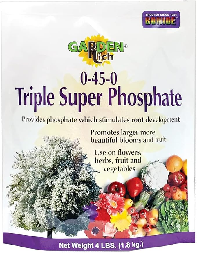Bonide Garden Rich 0-45-0 Triple Super Phosphate 4 lbs. Ready-to-Use Fertilizer for Indoors and Outdoors Promotes Root Development