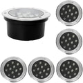 6PCS Landscape Lights - Outdoor Buried Lights AC85-265V IP66 Waterproof Recessed LED Spotlight Round Ground LED Spotlight for Villas Stair Step Lawn Lighting(Warm White3W)
