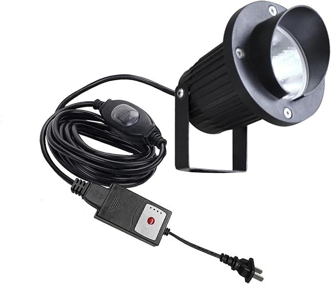 Outdoor LED Spotlight Timer Waterproof Bright Outdoor Flag Light Landscape Automatic Mini Lawn Lamp 7W Graden Lights Lawn Decorative Lamp with Plug Courtyard Front Yard Warm White WJTG0007