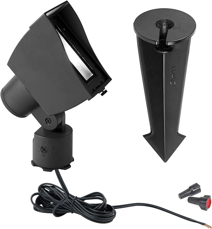 WAC Landscape Lighting Wall Wash Light LED 12V with Adjustable Beam Angle and Integral Brightness Control 3000K in Black