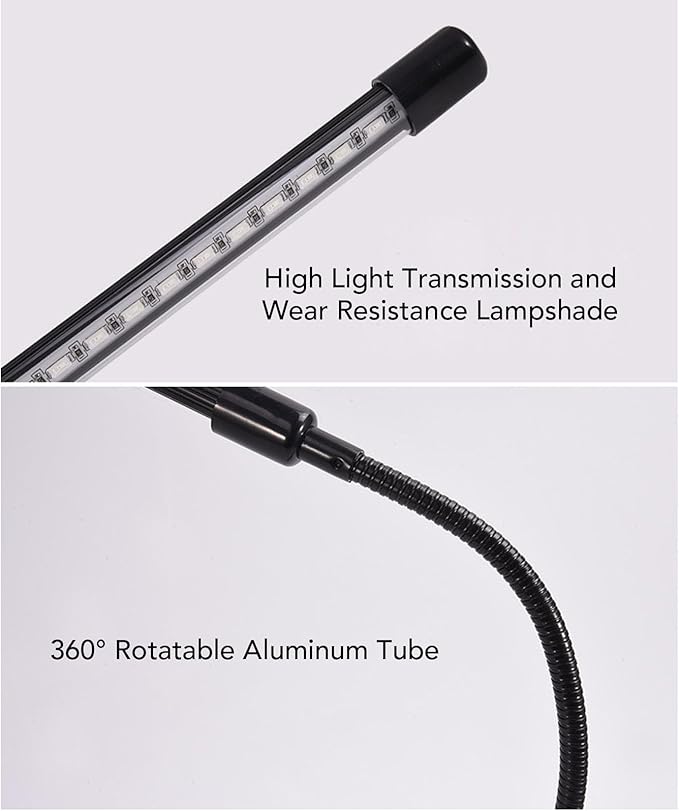 LED Grow Lights Full Spectrum 3 Head 12W Clipes On Indoor Plant Growing Lighting with Gooseneck 3 Timer 10 Dimmable Levels Three Light Modes Red Blue Warm (Head 12W)